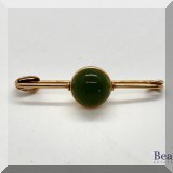 J120a. 14K gold and jade pin - $210 